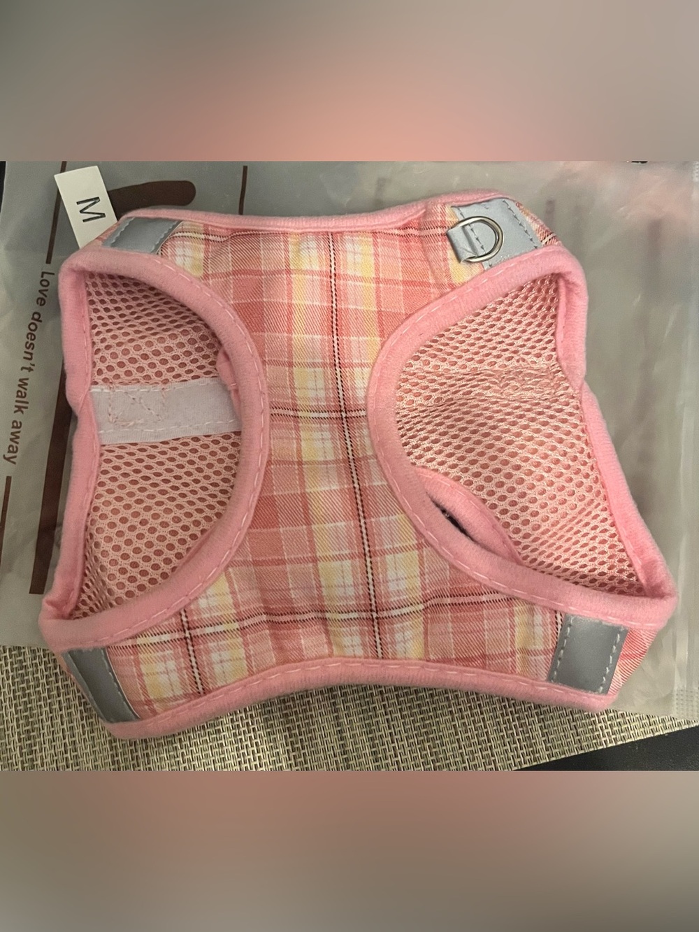 Voopet Pink Plaid Dog Harness Vest with Matching Leash - Picture 2 of 2